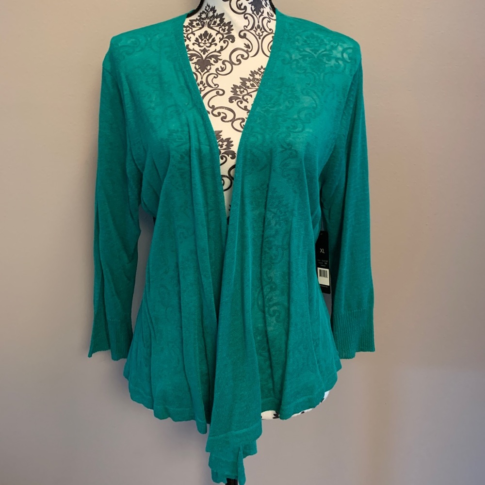 NIC+ZOE Size XL Cardigan (Wear 2 Ways!) in Terrace Green